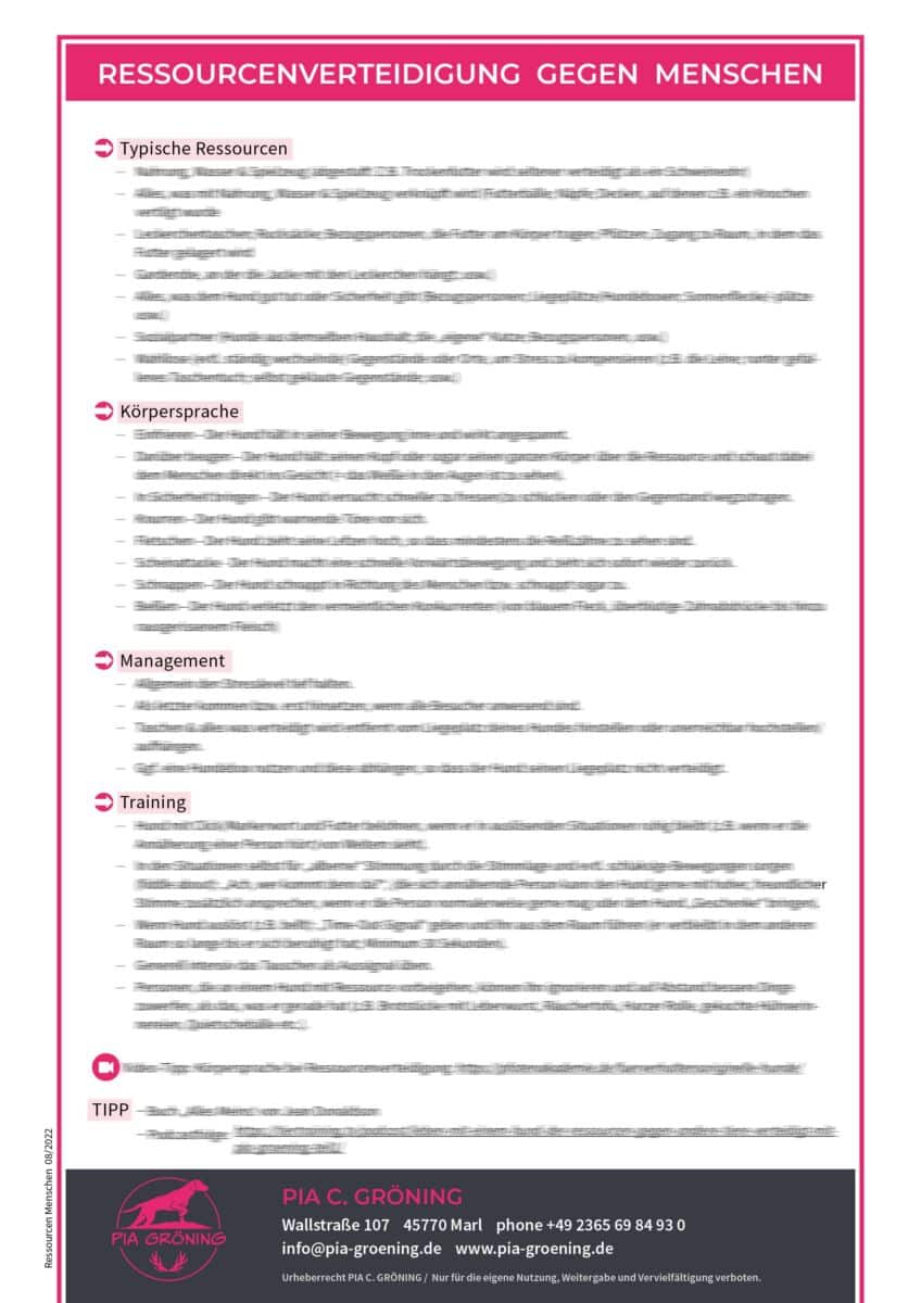 Ressourcenverteidigung gegen Menschen (personalisiertes Handout für Trainerkollege/innen)